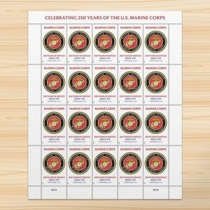 100 U.S. Marines Marine Corps 250th USPS Stamps Military Postage Stamp Army Navy